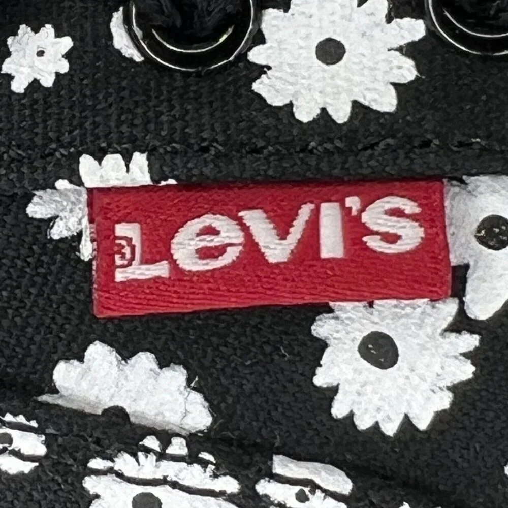 Levis Womens 520411A481 Black Emma Floral Canvas Low Top Size 7.5 Casual Shoes